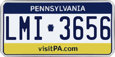 PA license plate LMI3656