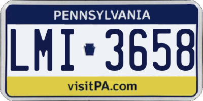 PA license plate LMI3658