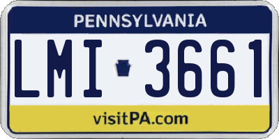 PA license plate LMI3661