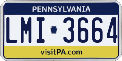 PA license plate LMI3664