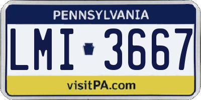 PA license plate LMI3667