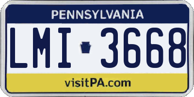 PA license plate LMI3668