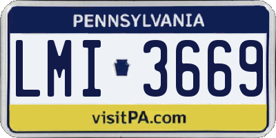 PA license plate LMI3669