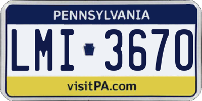 PA license plate LMI3670
