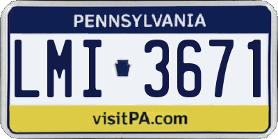 PA license plate LMI3671