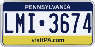 PA license plate LMI3674
