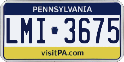 PA license plate LMI3675