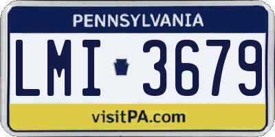 PA license plate LMI3679