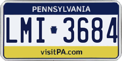 PA license plate LMI3684