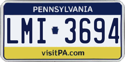 PA license plate LMI3694