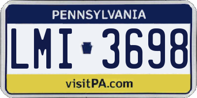 PA license plate LMI3698