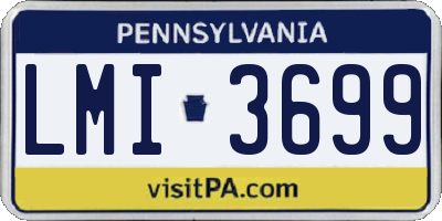 PA license plate LMI3699