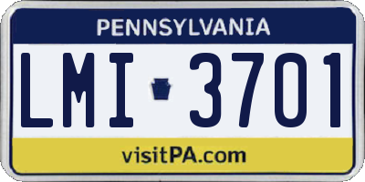 PA license plate LMI3701