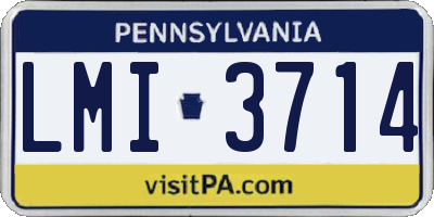 PA license plate LMI3714