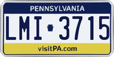 PA license plate LMI3715