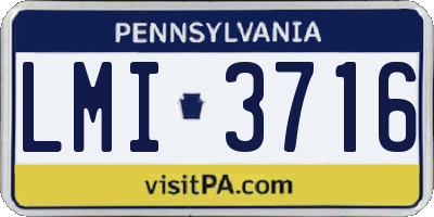 PA license plate LMI3716