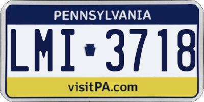 PA license plate LMI3718