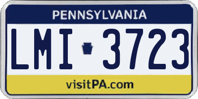 PA license plate LMI3723