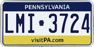 PA license plate LMI3724
