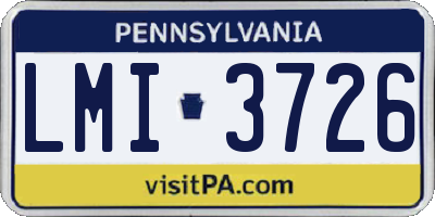 PA license plate LMI3726