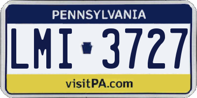 PA license plate LMI3727