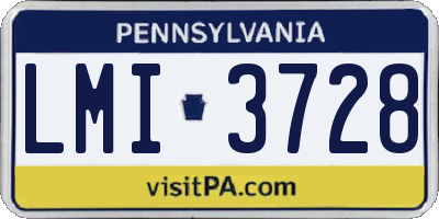 PA license plate LMI3728