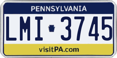 PA license plate LMI3745