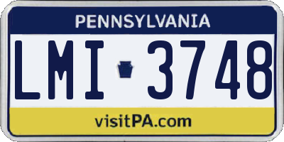 PA license plate LMI3748