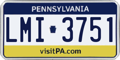PA license plate LMI3751