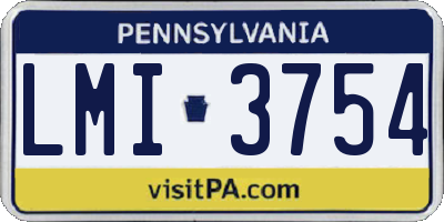 PA license plate LMI3754