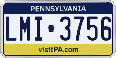 PA license plate LMI3756