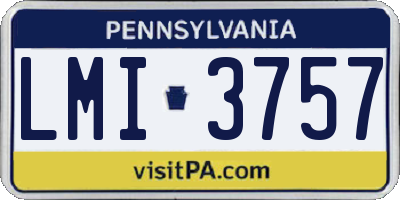 PA license plate LMI3757