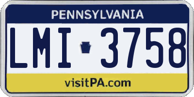 PA license plate LMI3758