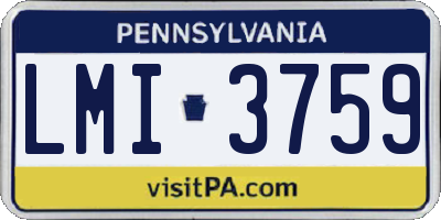 PA license plate LMI3759