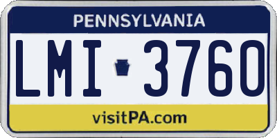 PA license plate LMI3760