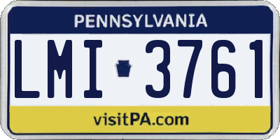 PA license plate LMI3761