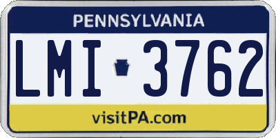 PA license plate LMI3762