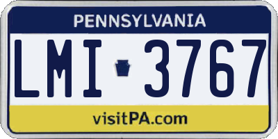PA license plate LMI3767