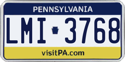 PA license plate LMI3768