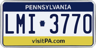 PA license plate LMI3770