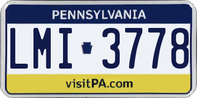 PA license plate LMI3778