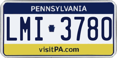 PA license plate LMI3780