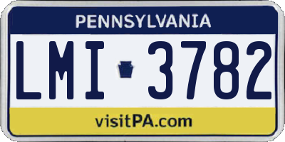 PA license plate LMI3782
