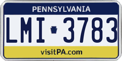 PA license plate LMI3783