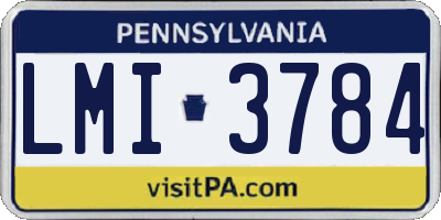 PA license plate LMI3784