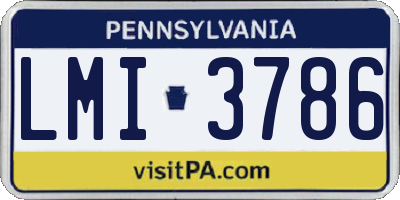 PA license plate LMI3786