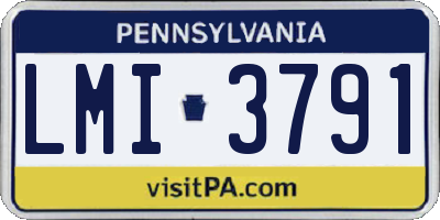 PA license plate LMI3791