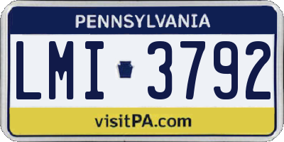 PA license plate LMI3792