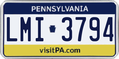 PA license plate LMI3794
