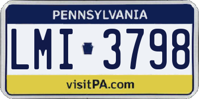 PA license plate LMI3798